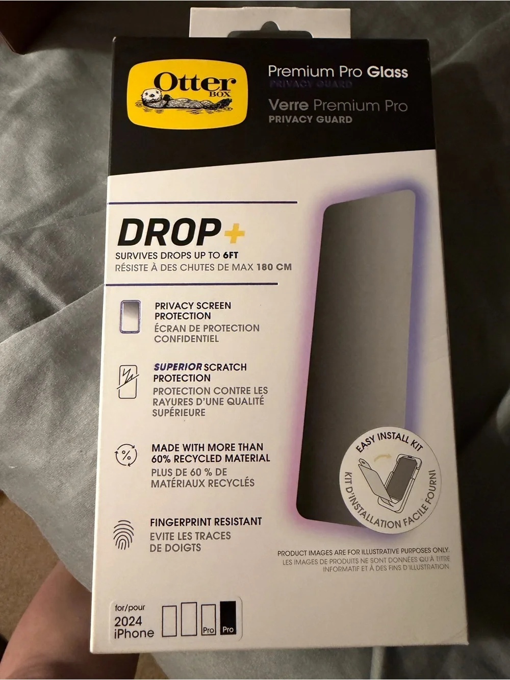 OtterBox Premium Pro Glass Privacy Screen Protector - Black Accent